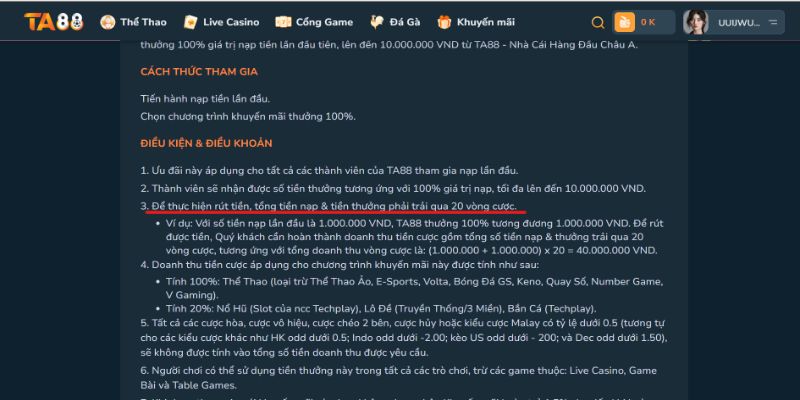 Điều kiện rút thưởng thực tế tại sân chơi