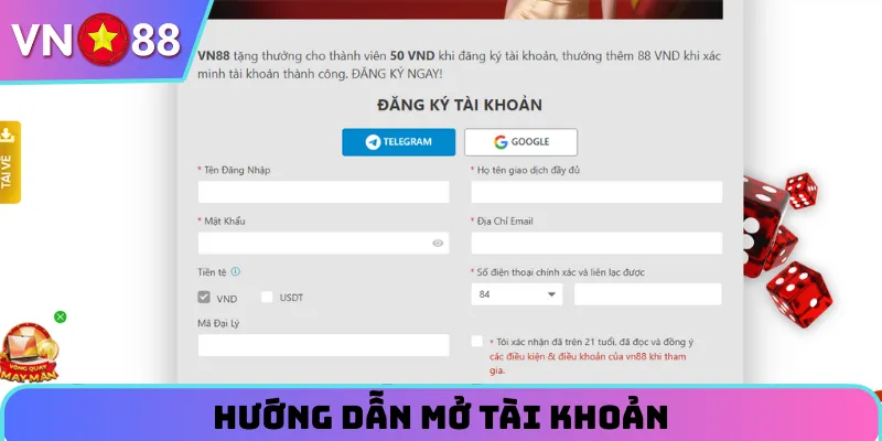 Mở tài khoản ngay với 4 bước để gia nhập